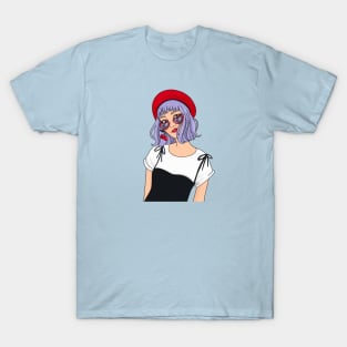 Hipster Girl with Heart-Shaped Glasses T-Shirt